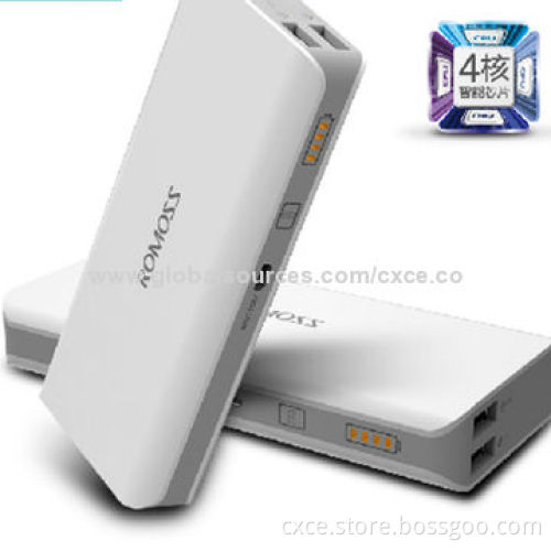 Portable Power Bank, 15,000mAh Lithium-ion Battery, Dual USB, Small Size, Plastic Cover